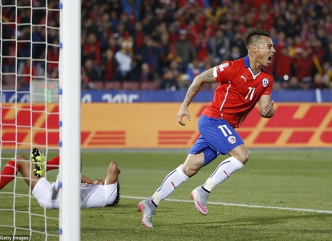 Eduardo Vargas đưa Chile vào chung kết. (Nguồn: Getty Images)